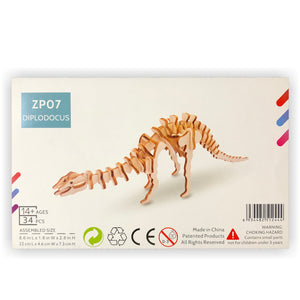 Diplodocus 3D Wood Puzzle Kit - DIY